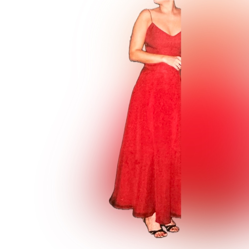 Red Organza (4 layers) Silk Dress - Size 8/10